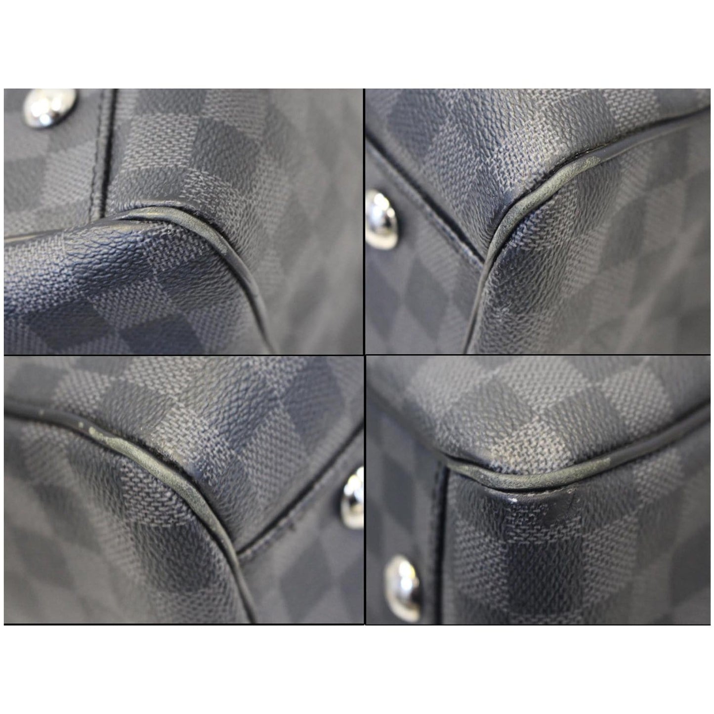 LOUIS VUITTON Roadster Damier Graphite Travel Bag Black
