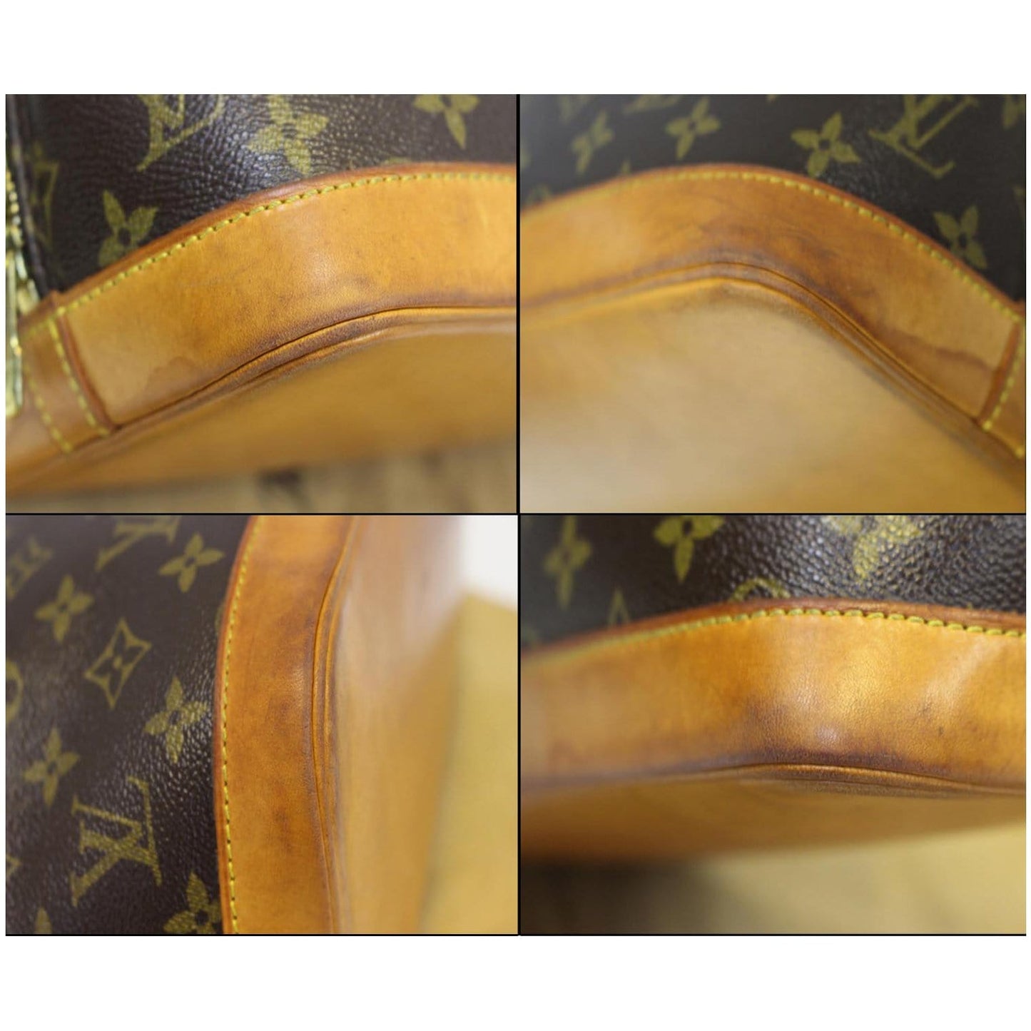 LOUIS VUITTON Alma Monogram Canvas Satchel Bag Brown