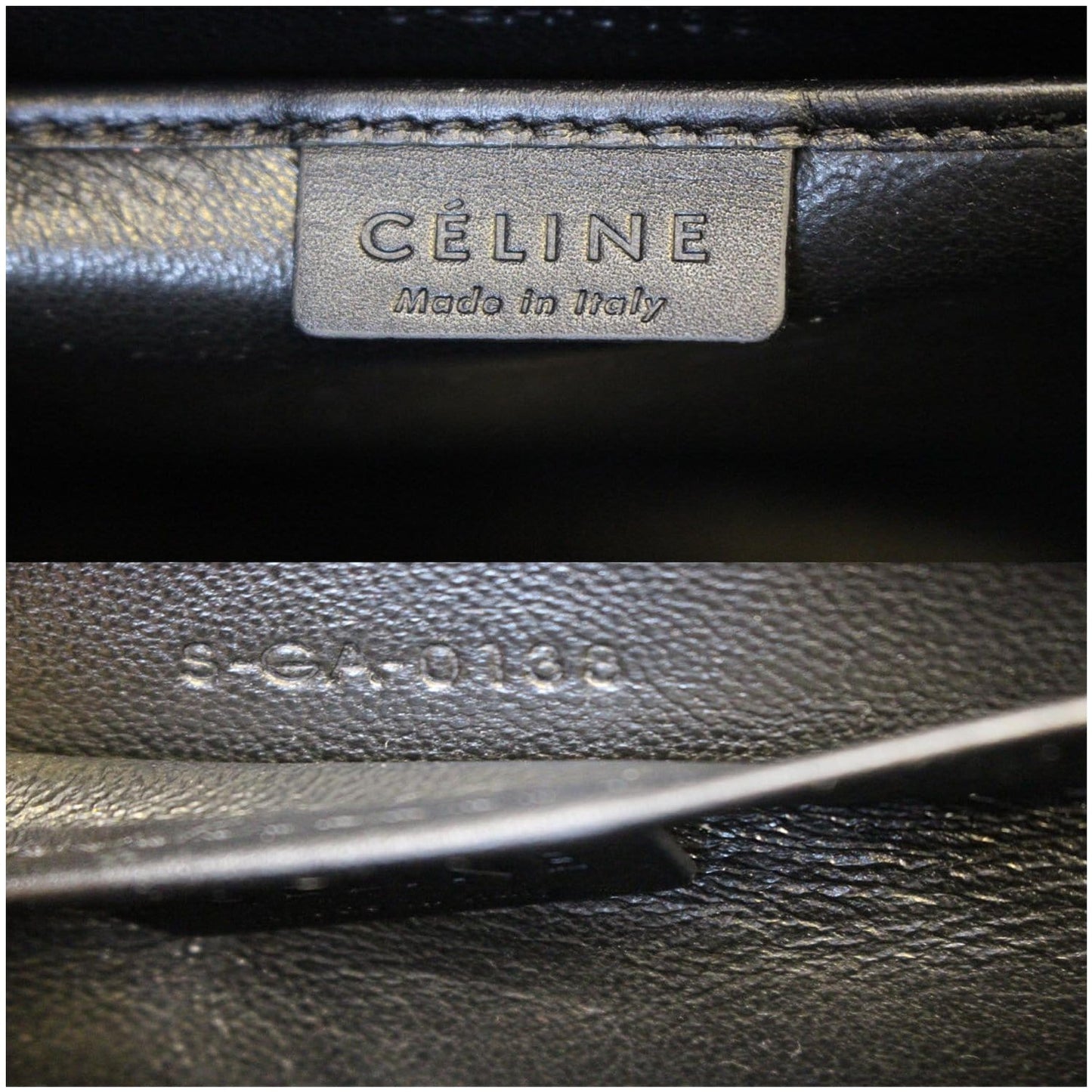 CELINE Nano Luggage Calfskin Leather and Suede Crossbody Bag Tricolor