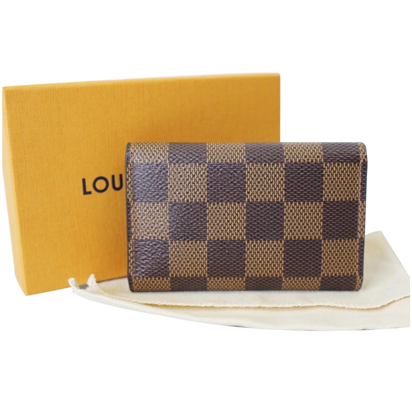 LOUIS VUITTON Damier Ebene 6 Key Holder Brown