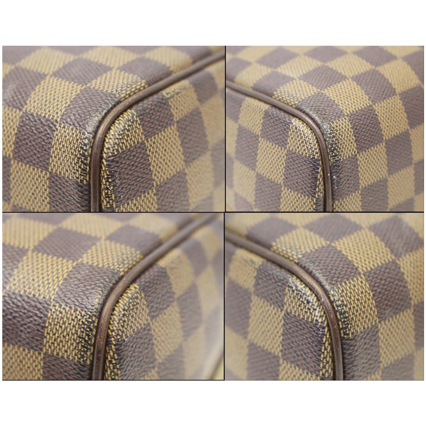 LOUIS VUITTON Nolita Damier Ebene Satchel Bag Brown