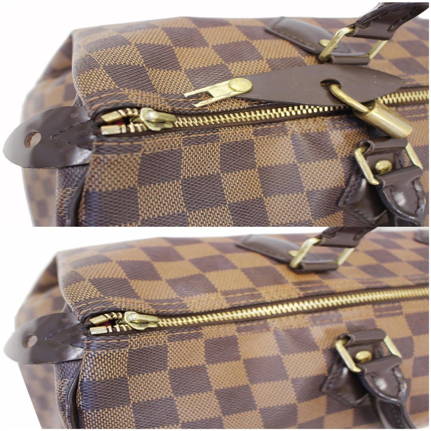 LOUIS VUITTON Speedy 35 Damier Ebene Satchel Bag Brown