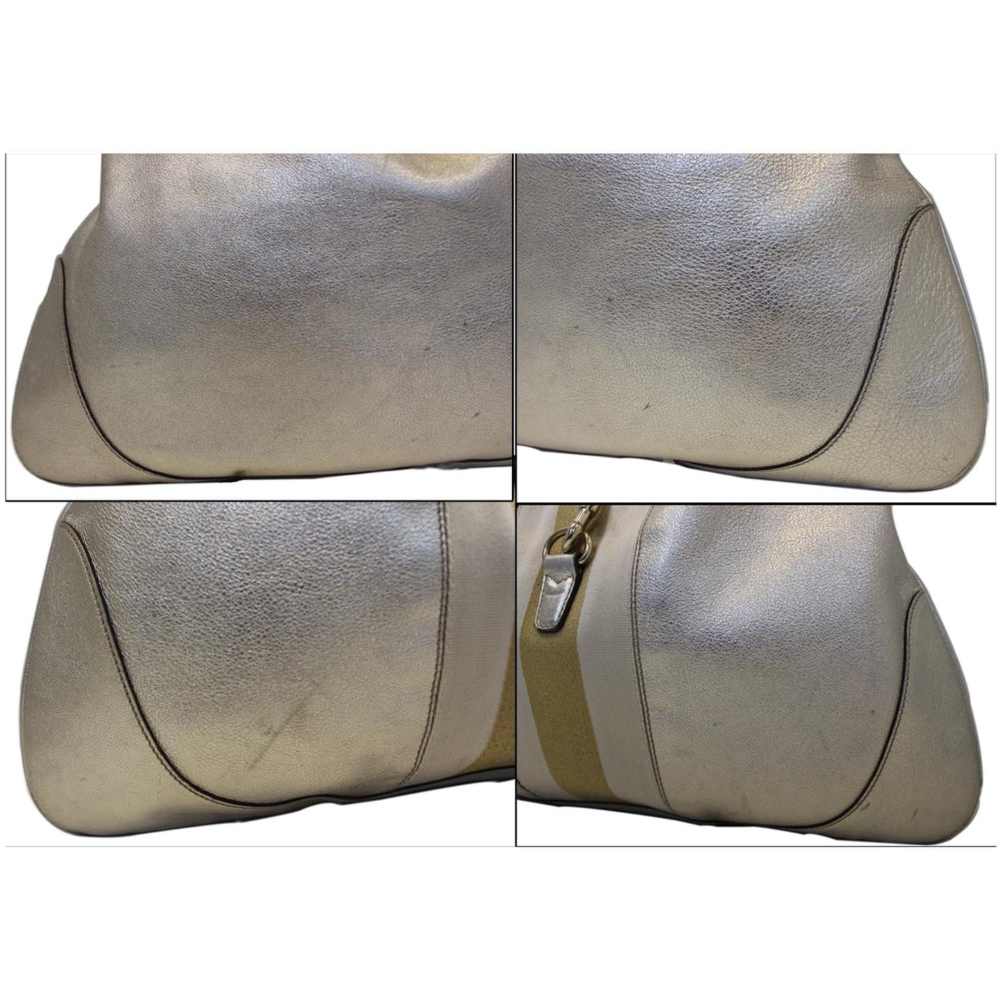 GUCCI Web Jackie O Bouvier Medium Leather Hobo Bag