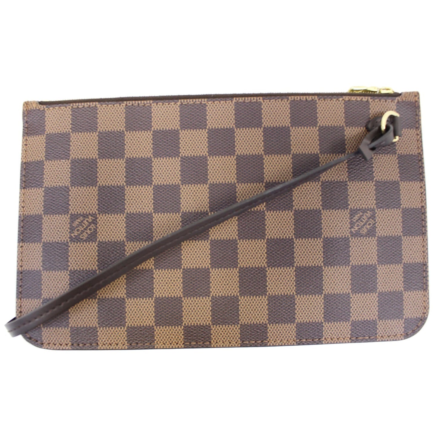 LOUIS VUITTON Pochette Wristlet Pouch Damier Ebene Neverfull GM Brown