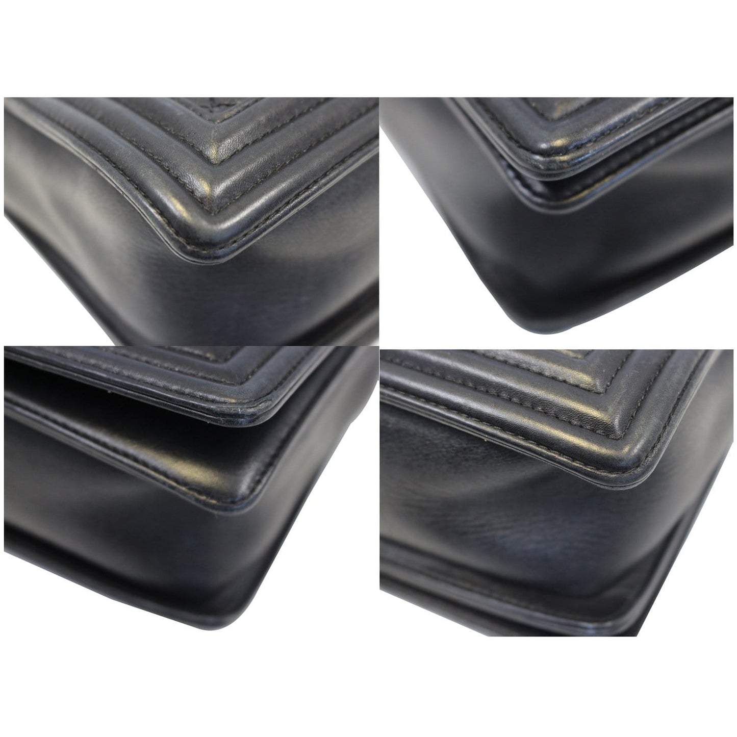 CHANEL Large Boy Flap Calfskin Quilted Leather Shoulder Bag Black