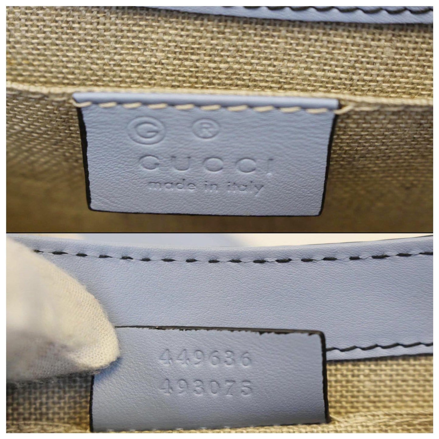 GUCCI Emily Mini Micro GG Guccissima Leather Shoulder Bag Light Blue