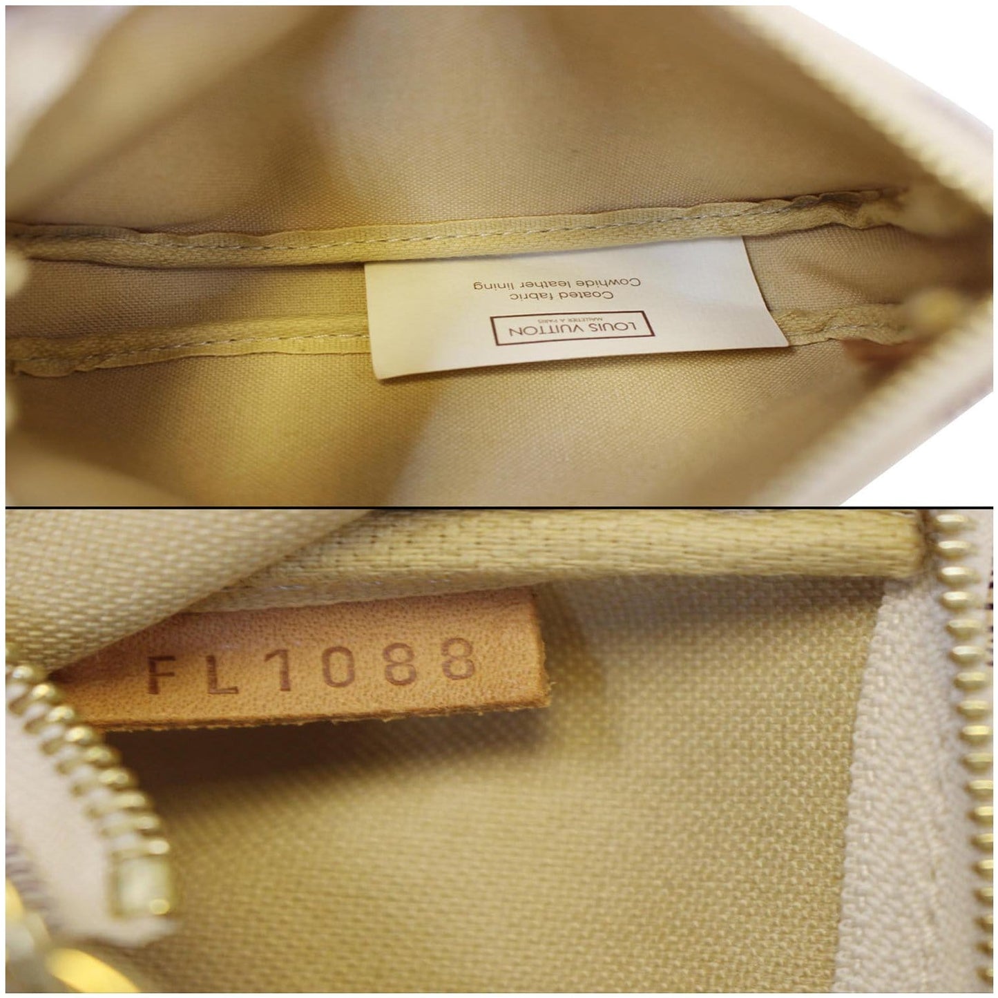 LOUIS VUITTON Mini Pochette Damier Azur Accessoires Pouch White