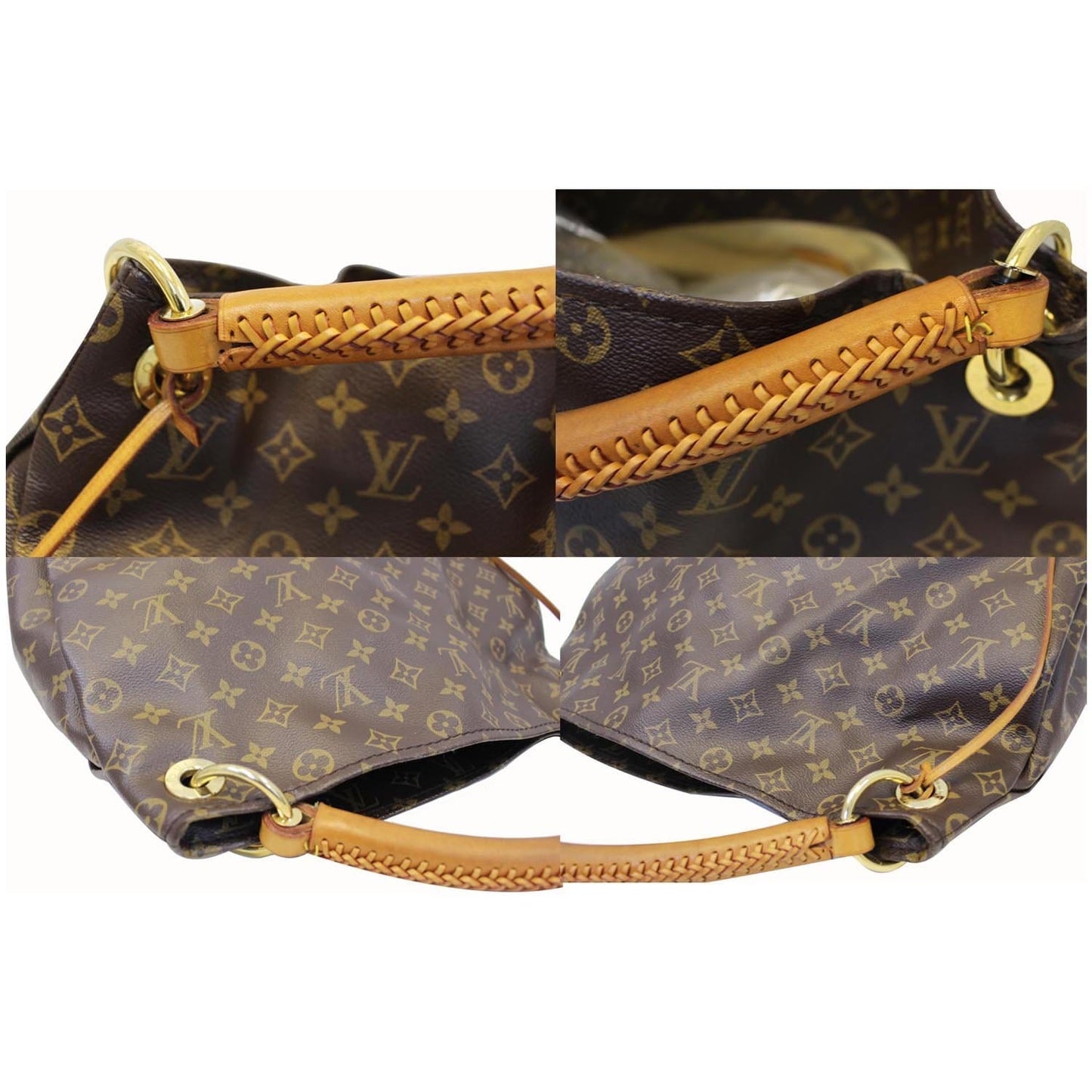 LOUIS VUITTON Artsy MM Monogram Canvas Shoulder Bag Brown