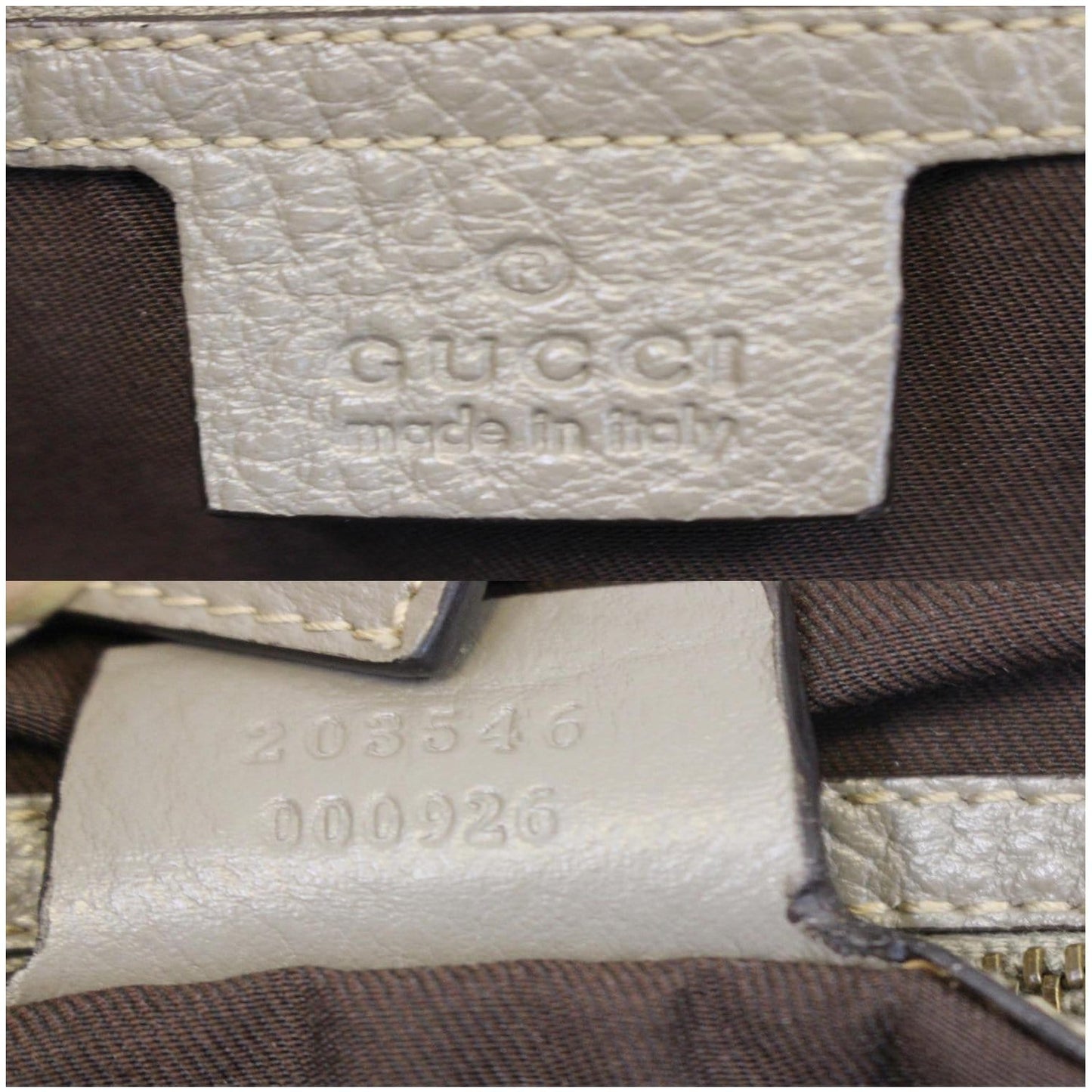 GUCCI Jockey Medium GG Canvas Monogram Tote Bag Beige 203546