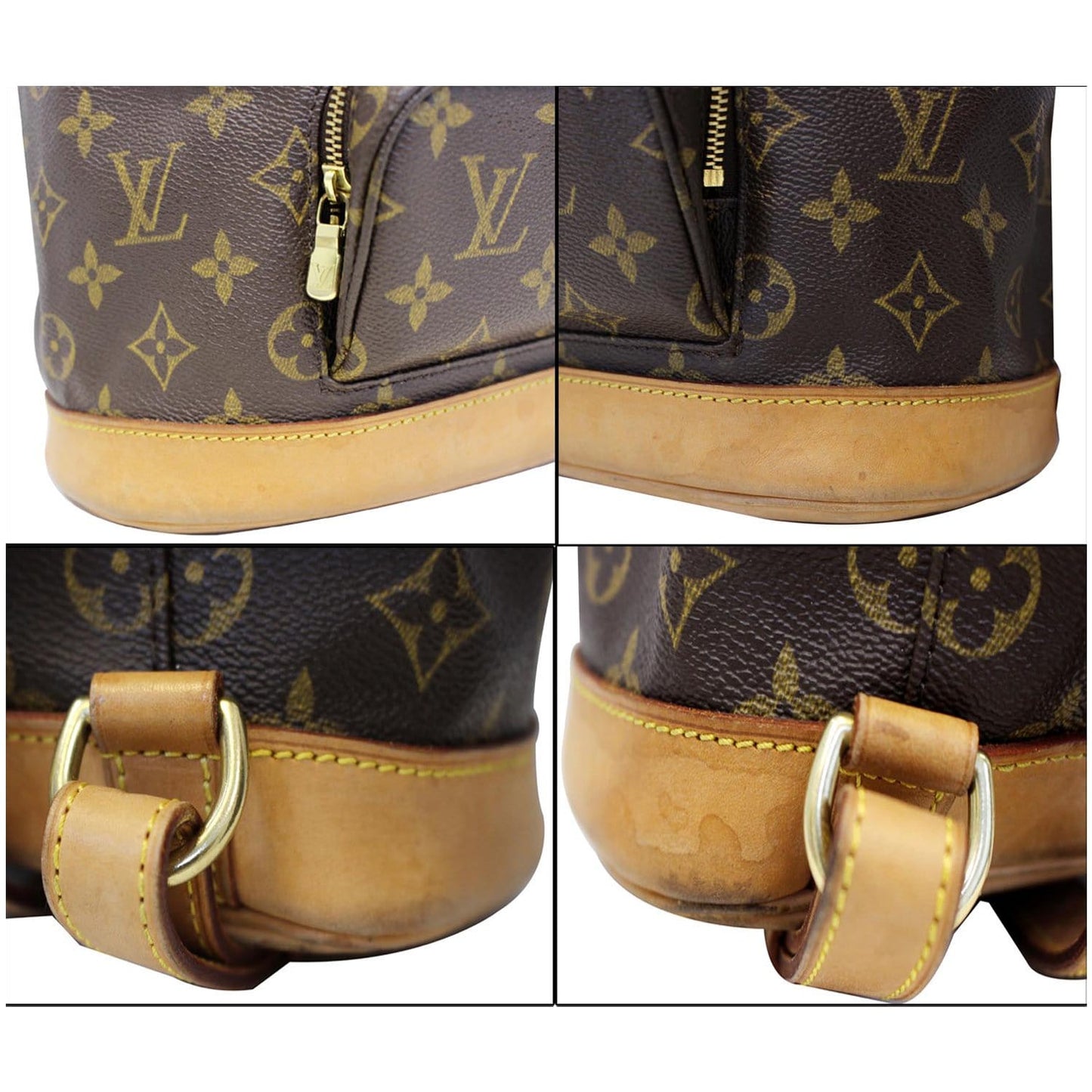 LOUIS VUITTON Montsouris MM Monogram Canvas Backpack Bag Brown