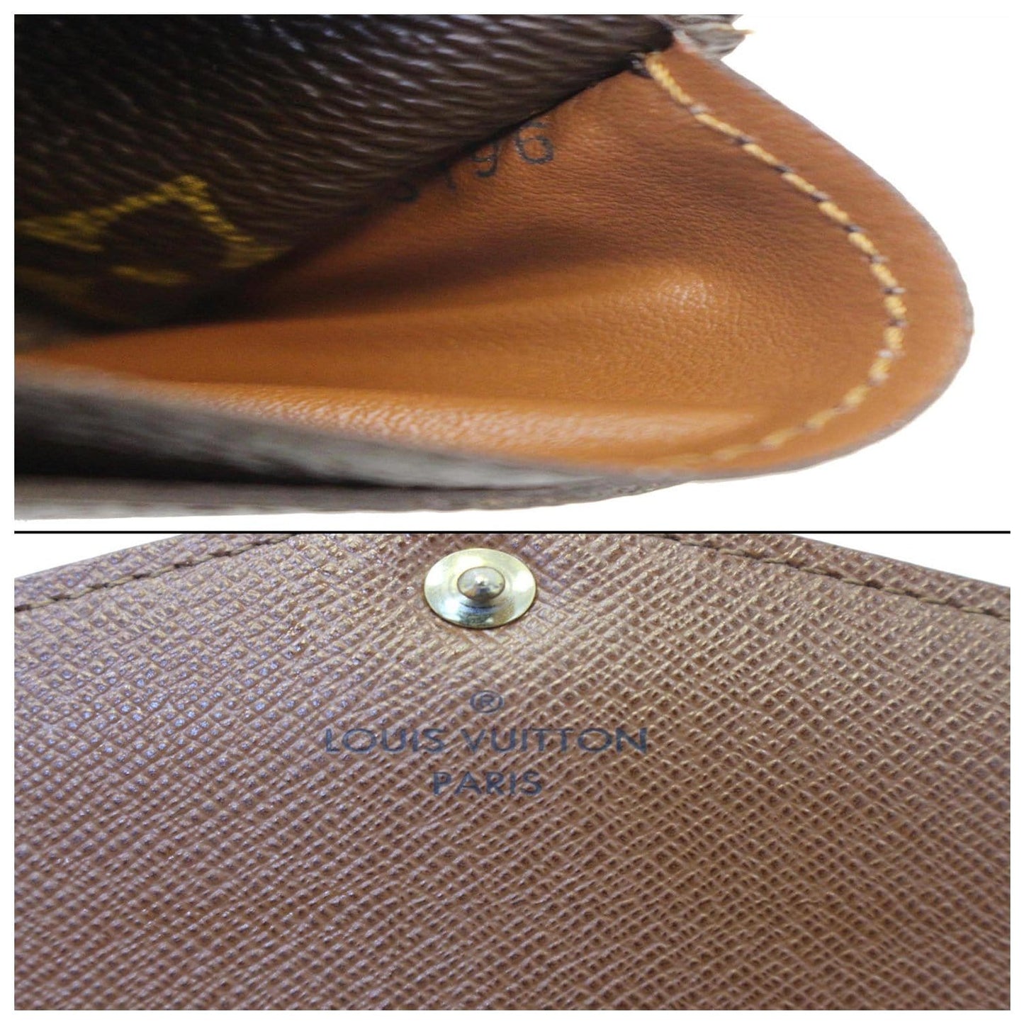 LOUIS VUITTON Sarah NM Monogram Canvas Wallet Brown