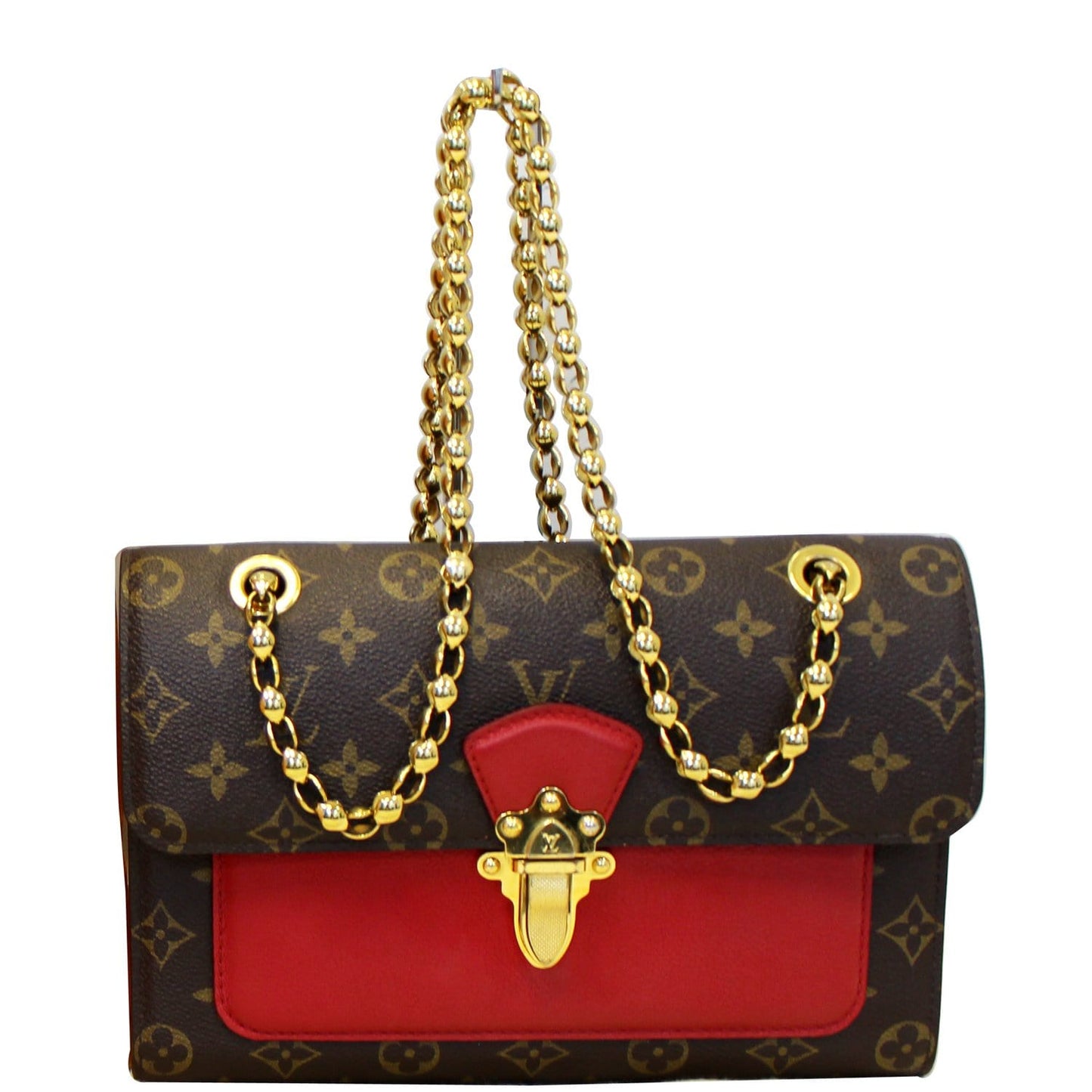 LOUIS VUITTON Victoire Monogram Canvas Shoulder Crossbody Bag Brown/Cerise