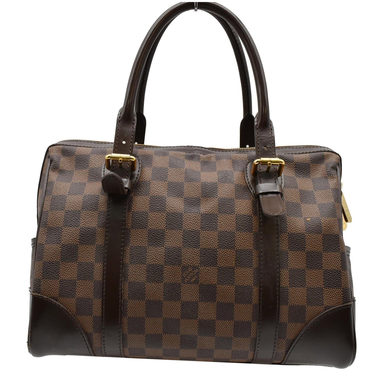 LOUIS VUITTON Berkeley Damier Ebene Satchel Bag Brown