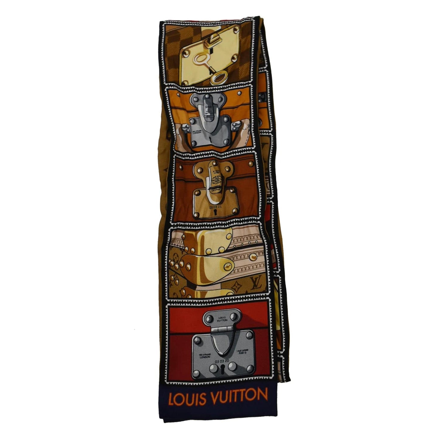 LOUIS VUITTON Lock It Silk Monogram Pattern Bandeau Brown