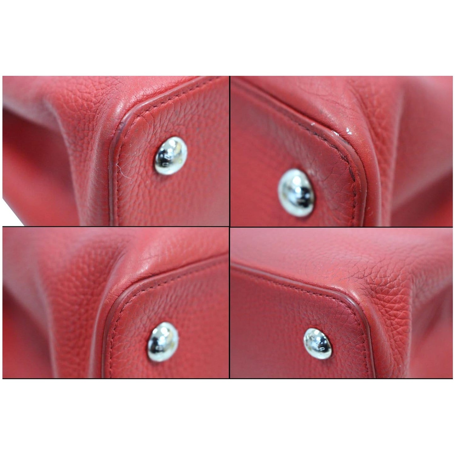 LOUIS VUITTON Capucines Taurillon Leather/Python Shoulder Bag Scarlet