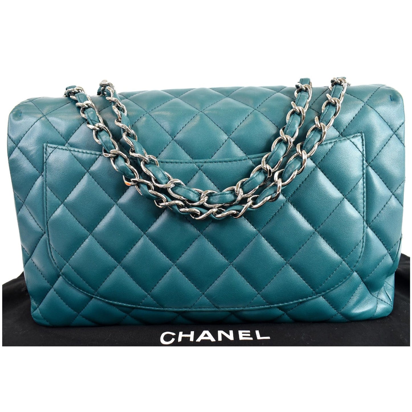 CHANEL Jumbo Classic Single Flap Lambskin Crossbody Bag Teal