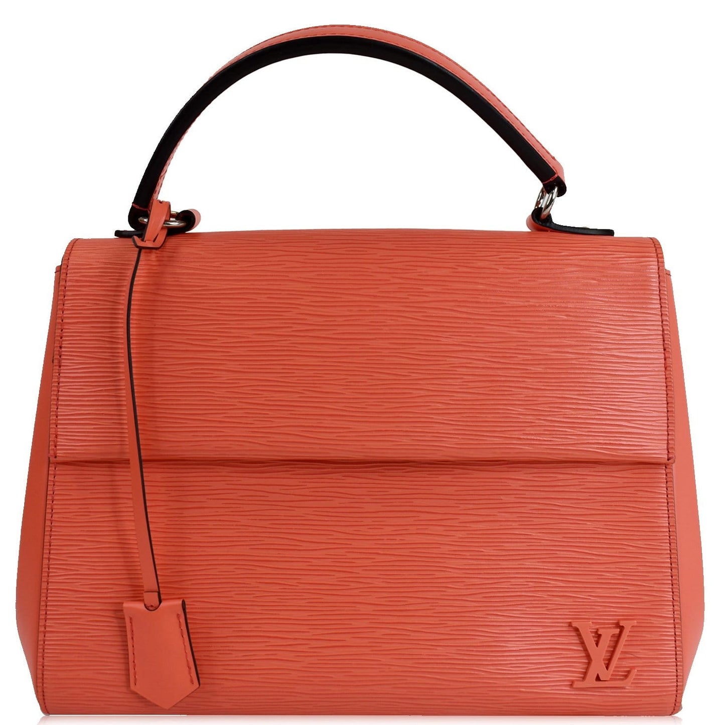 LOUIS VUITTON Cluny MM Epi Leather Satchel Bag Coral