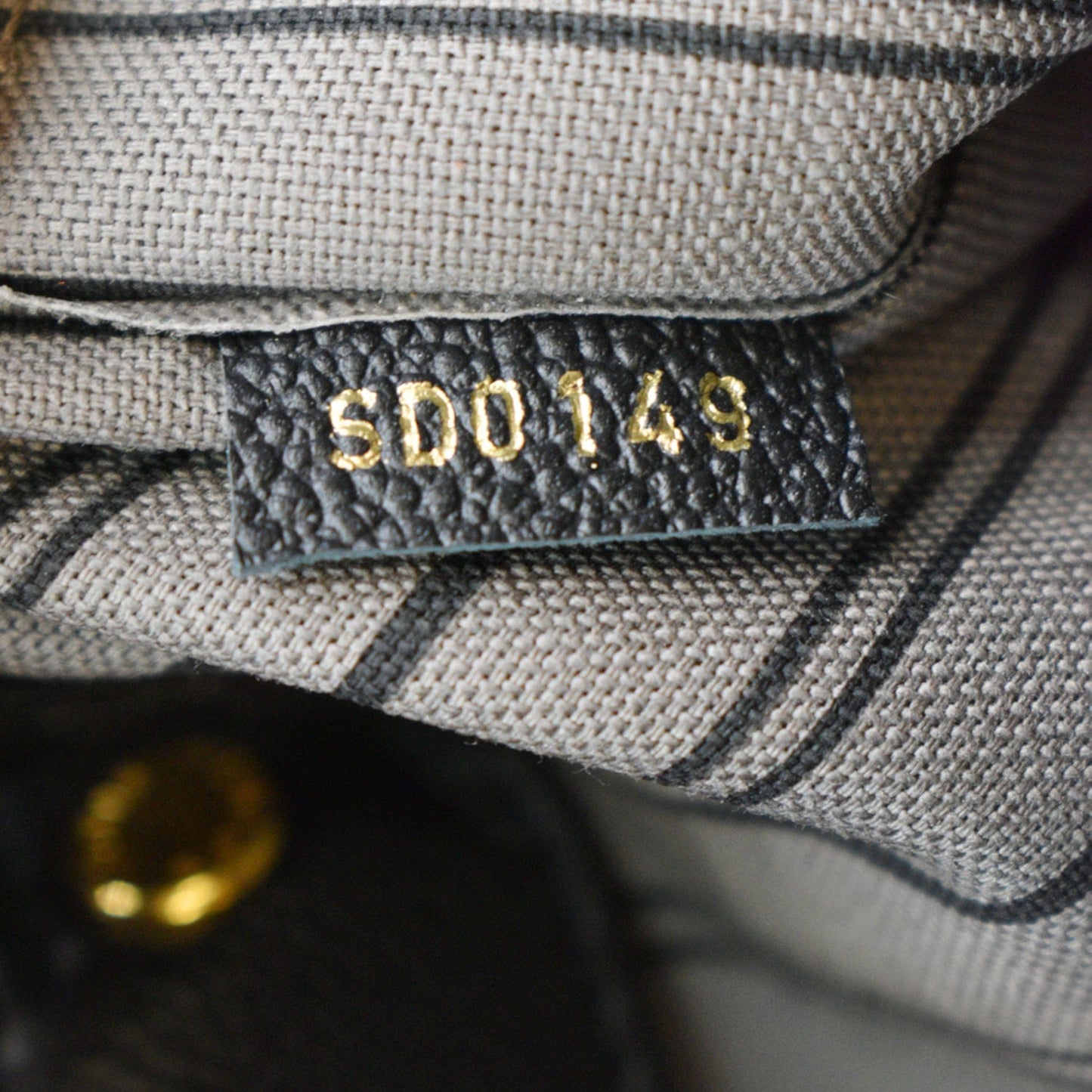 LOUIS VUITTON Montaigne GM Empreinte Leather Shoulder Bag Black