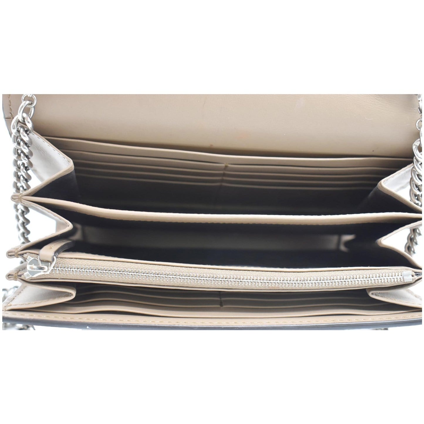GUCCI Dionysus GG Supreme Crossbody Chain Wallet Beige 401231