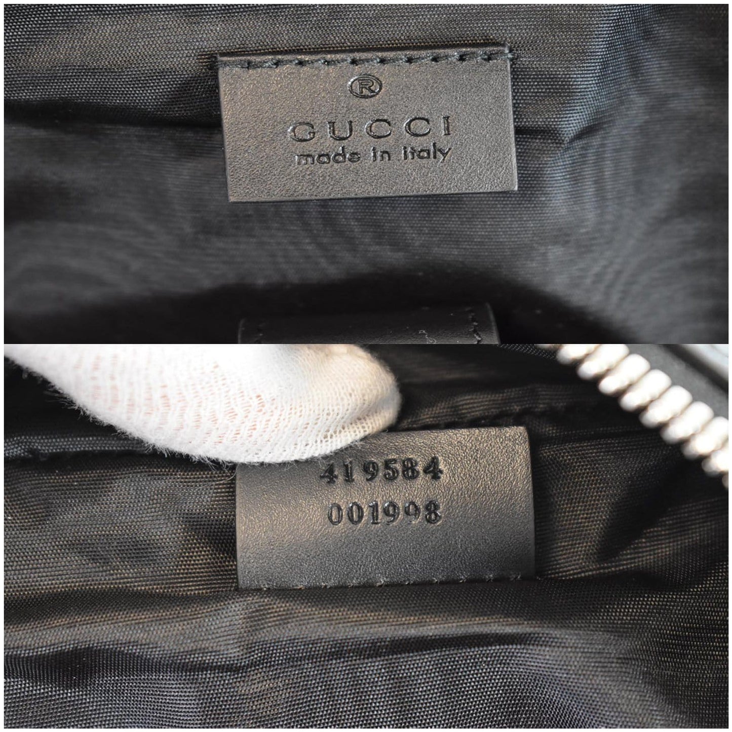 GUCCI Guccy Magnetismo Leather Backpack Bag Black 419584