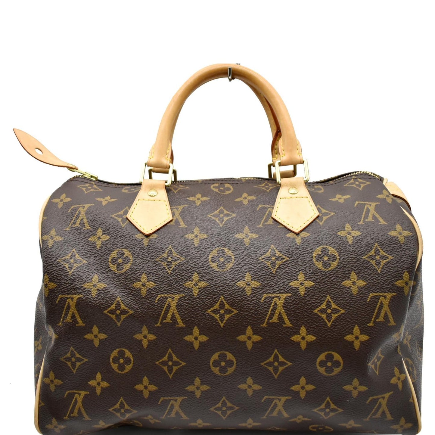 LOUIS VUITTON Speedy 30 Monogram Canvas Satchel Bag Brown