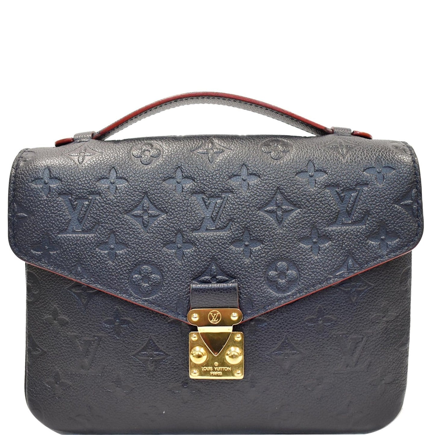 LOUIS VUITTON Metis Pochette Empreinte Leather Crossbody Bag Blue