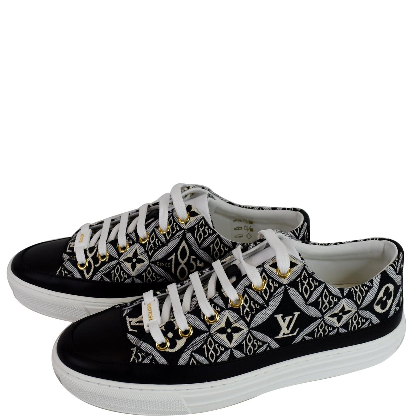 LOUIS VUITTON Since 1854 Stellar Jacquard Leather Sneaker Grey Size 7.5