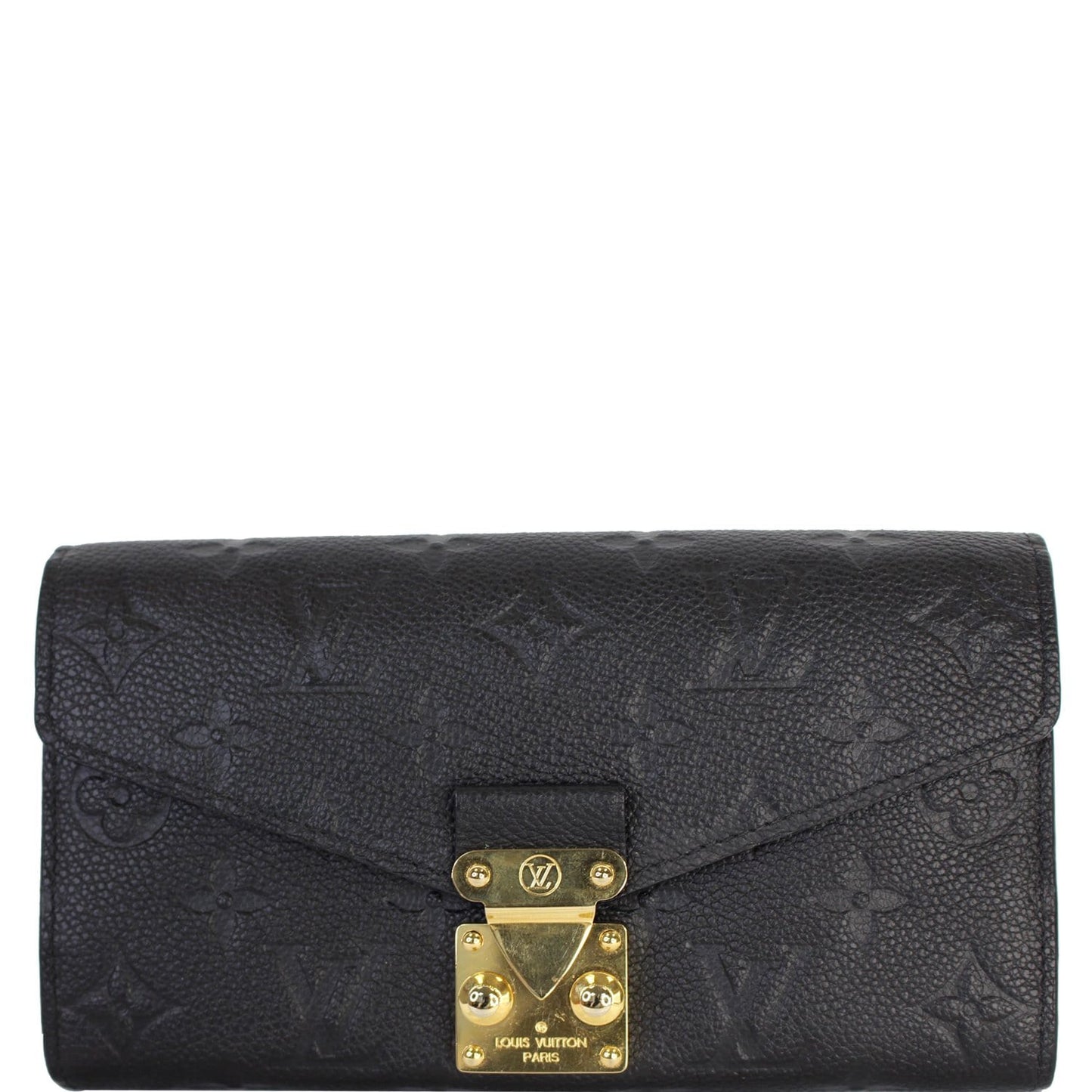 LOUIS VUITTON Metis Monogram Empreinte Leather Wallet Black