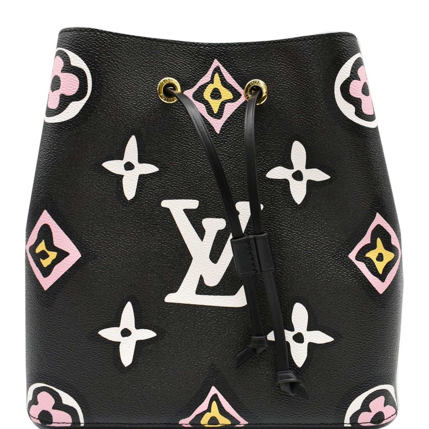 LOUIS VUITTON NeoNoe MM Wild At Heart Monogram Canvas Shoulder Bag Black