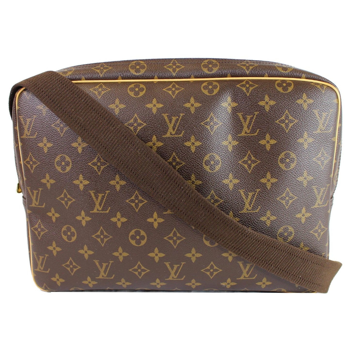 LOUIS VUITTON Reporter GM Monogram Canvas Shoulder Bag Brown