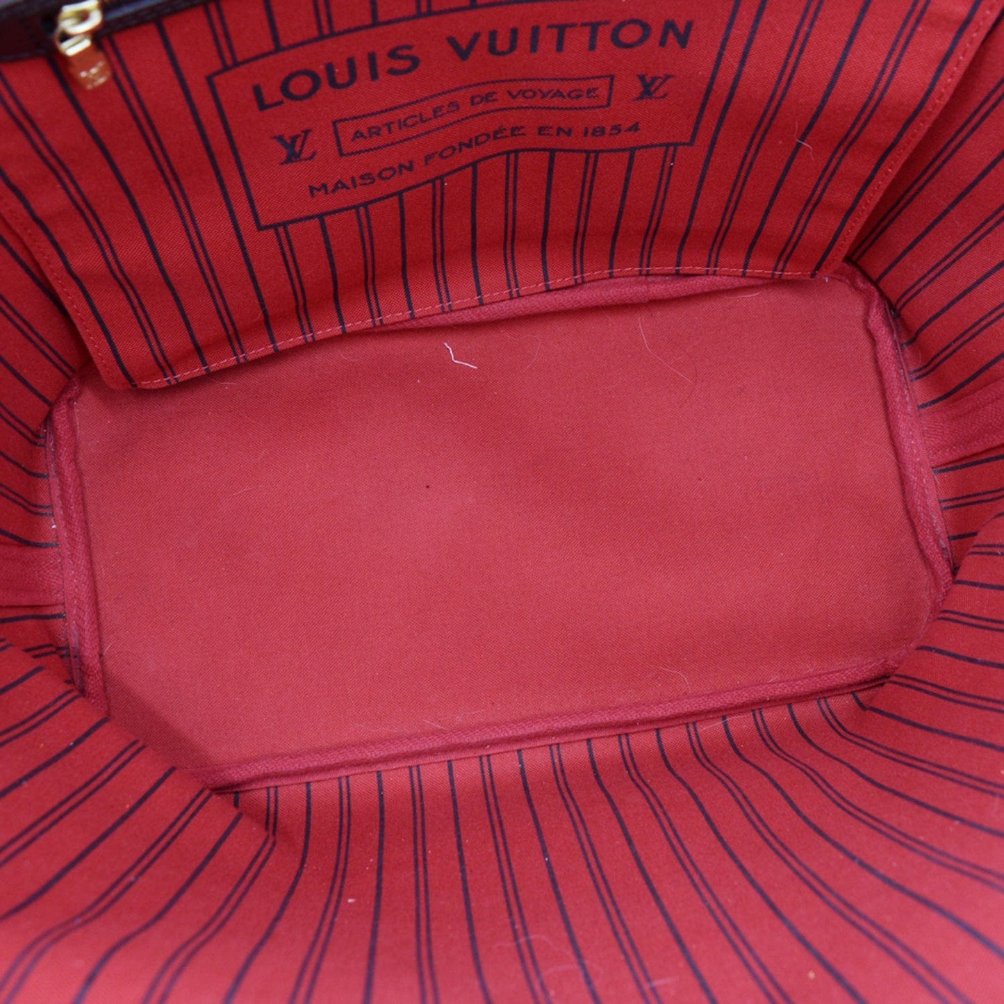 LOUIS VUITTON Neverfull MM Damier Ebene Tote Bag Brown