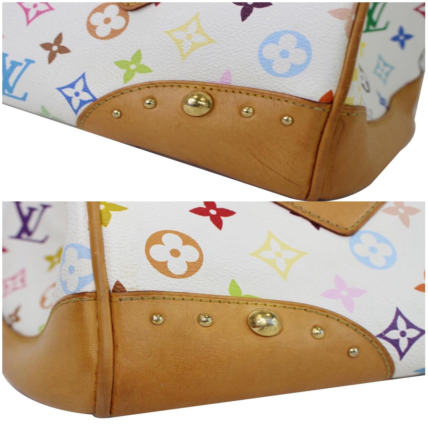 LOUIS VUITTON Beverly GM Multicolor Canvas Shoulder Bag White