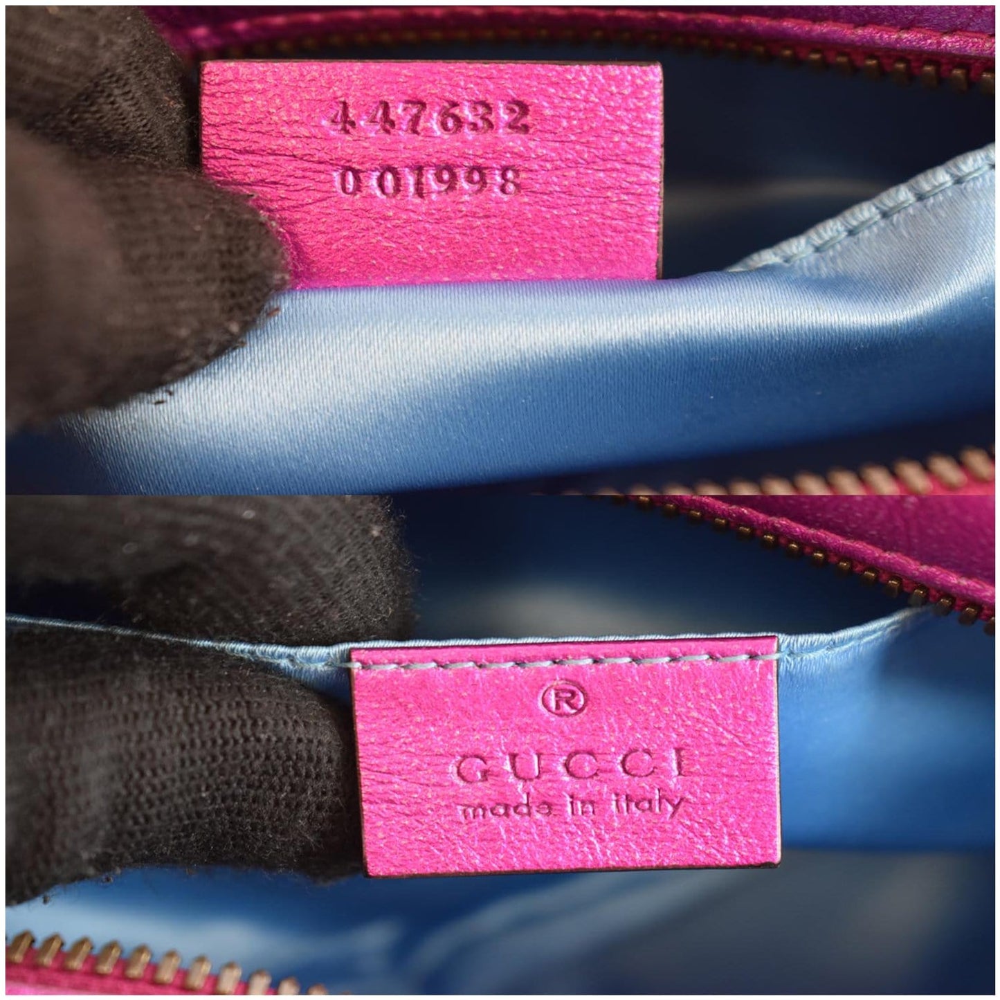 GUCCI Marmont Chevron Small Metallic Leather Crossbody Bag Tri-color 447632