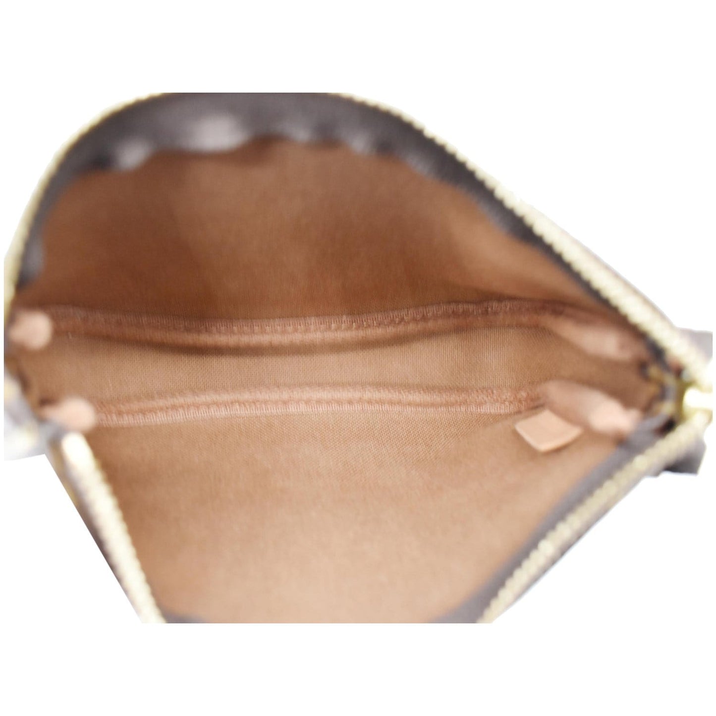 LOUIS VUITTON Mini Pochette Monogram Canvas Accessoires Pouch Brown