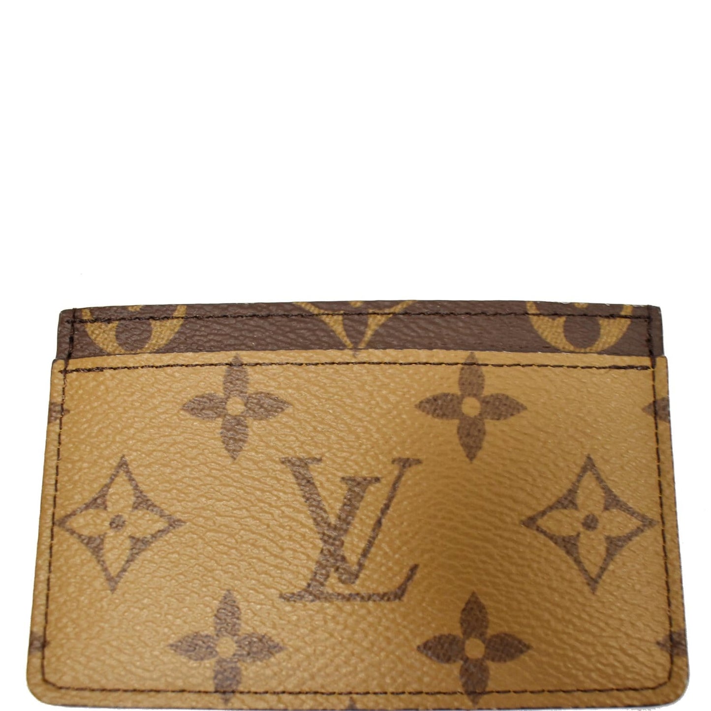 LOUIS VUITTON Monogram Reverse Canvas Card Holder Brown