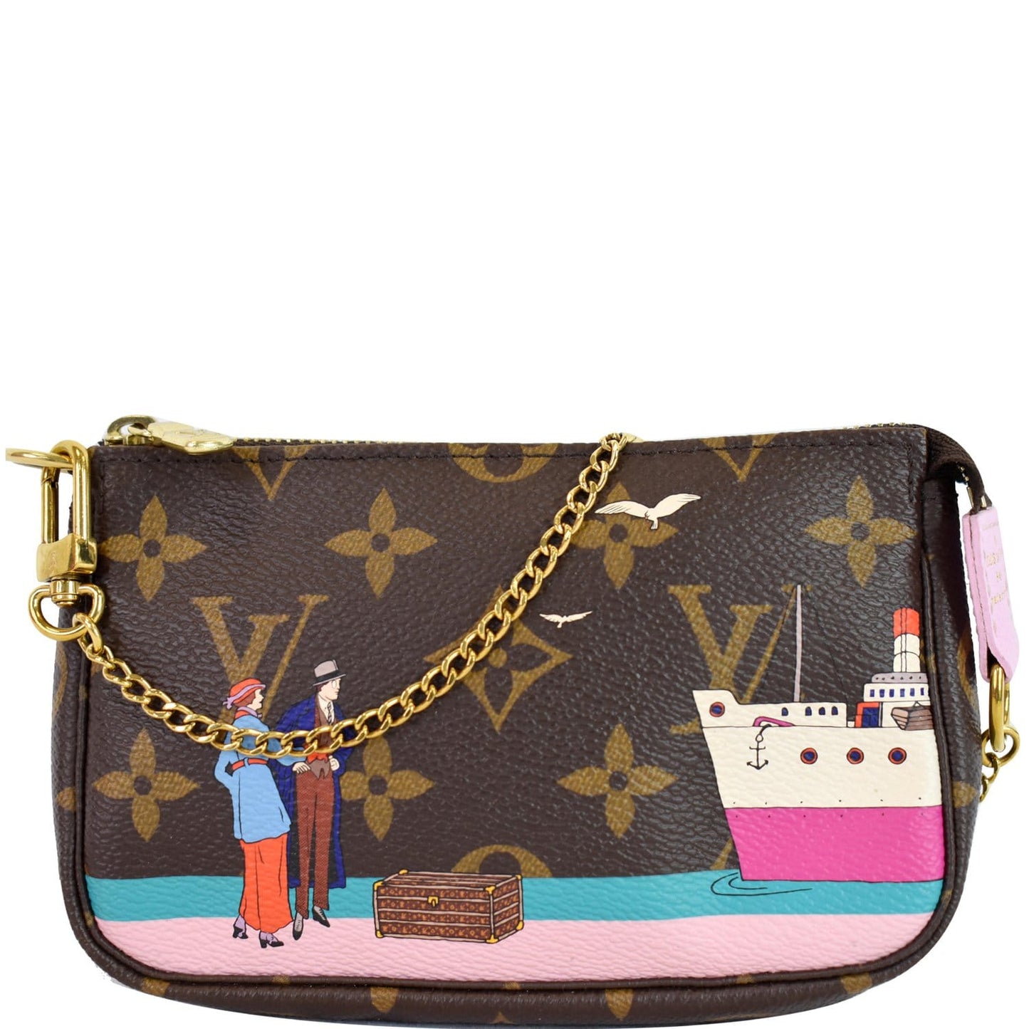 LOUIS VUITTON Animation Pochette Monogram Canvas Accessoires Pouch Brown