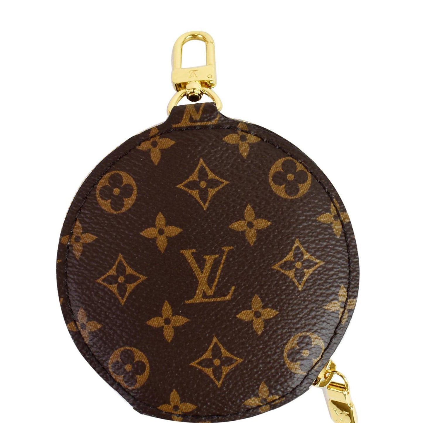 LOUIS VUITTON Monogram Canvas Round Zipped Coin Purse Brown