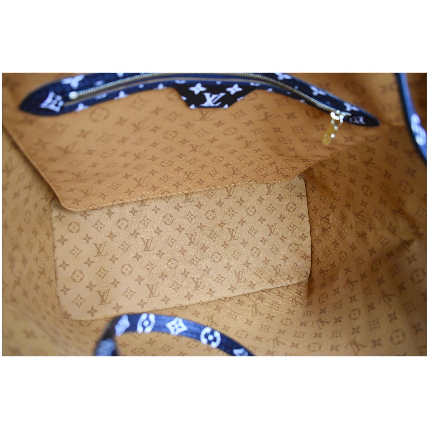 LOUIS VUITTON Neverfull Crafty MM Monogram Gaint Canvas Tote Bag Caramel