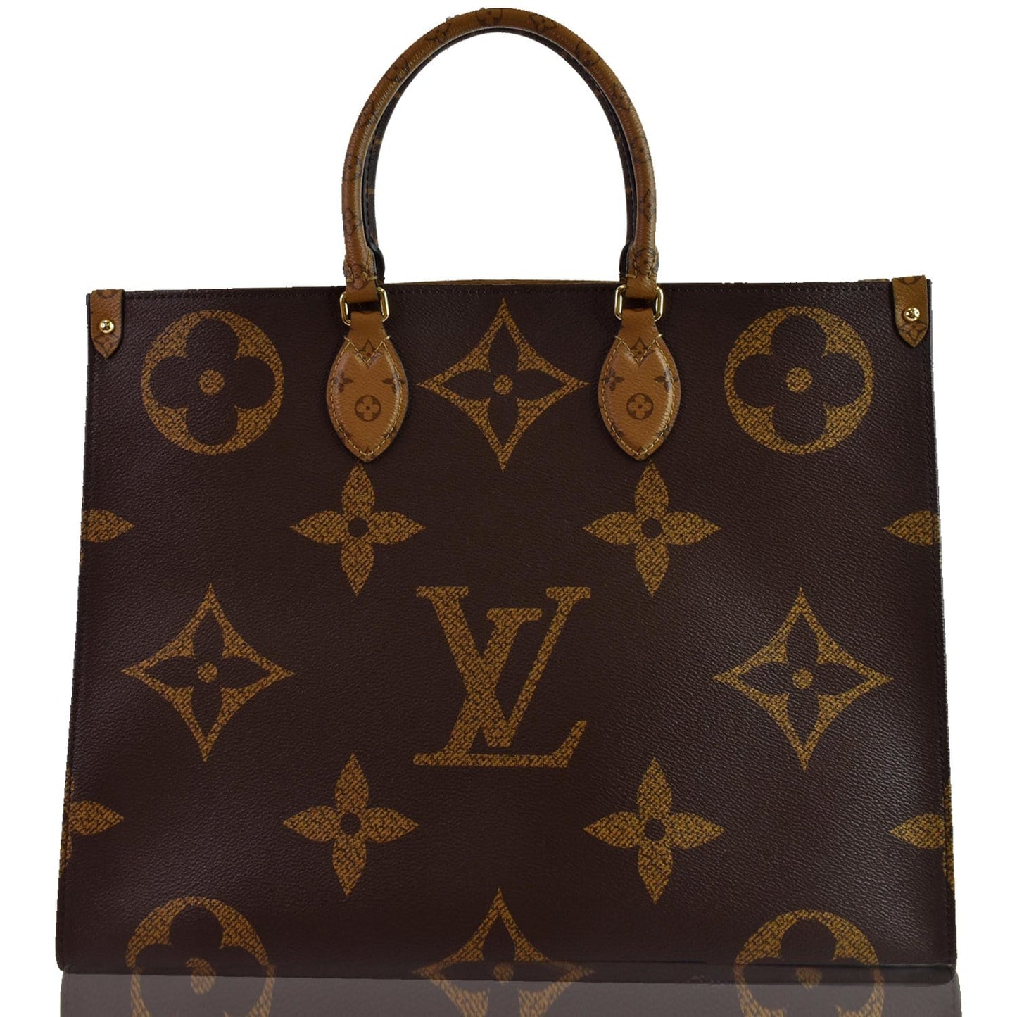 LOUIS VUITTON Onthego GM Reverse Monogram Giant Canvas Shoulder Bag Brown