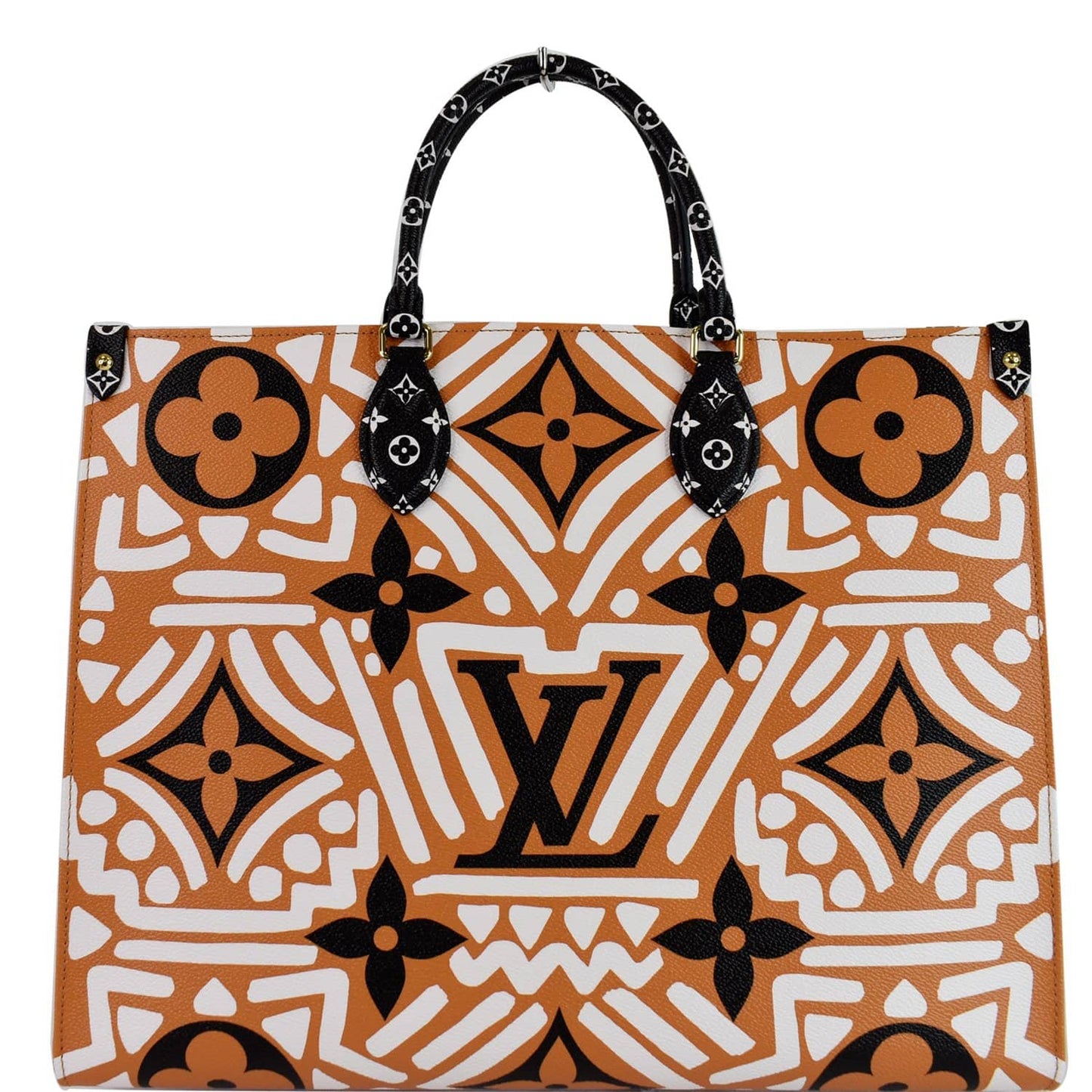 LOUIS VUITTON Onthego GM Crafty Monogram Giant Canvas Shoulder Bag Caramel