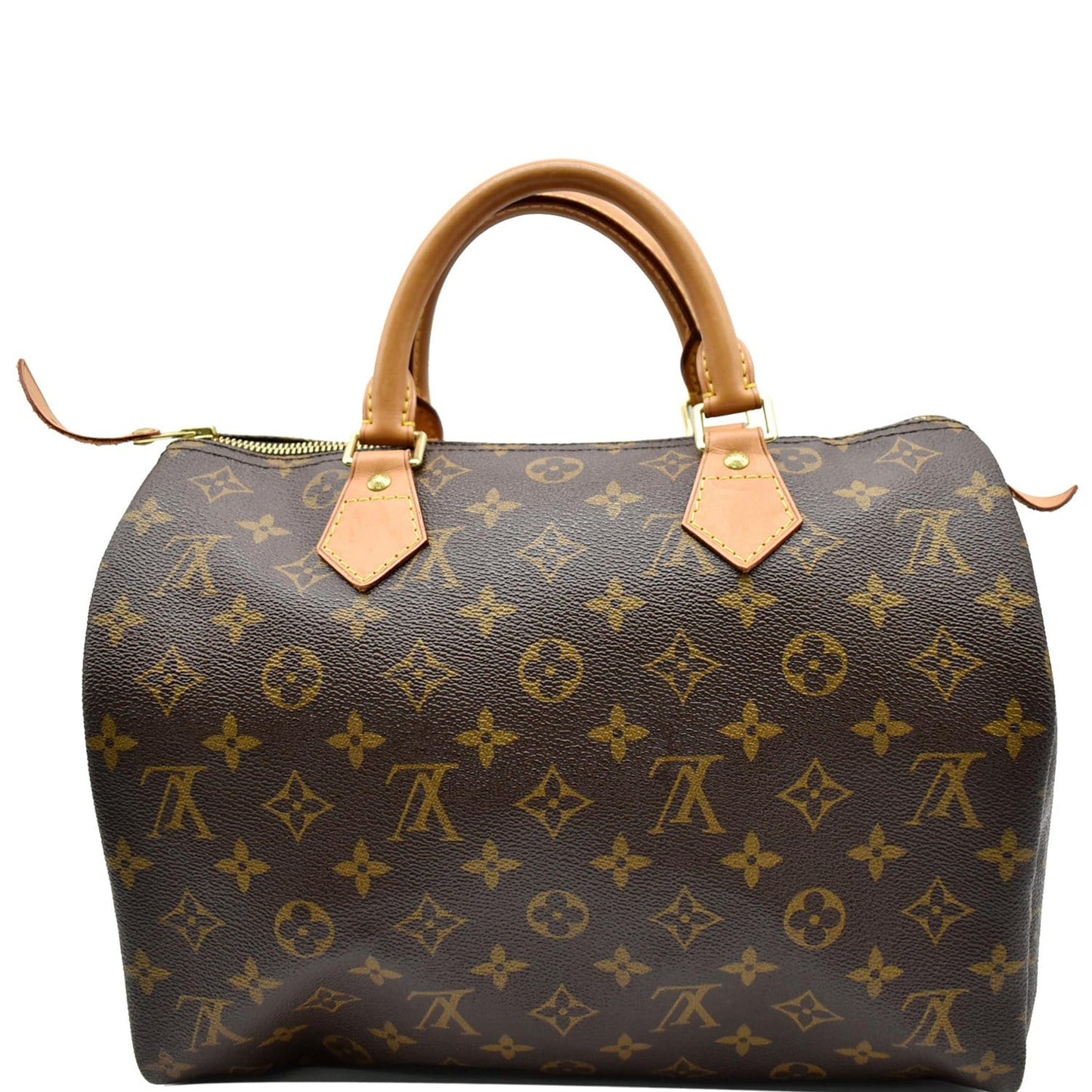 LOUIS VUITTON Speedy 30 Monogram Canvas Satchel Bag Brown