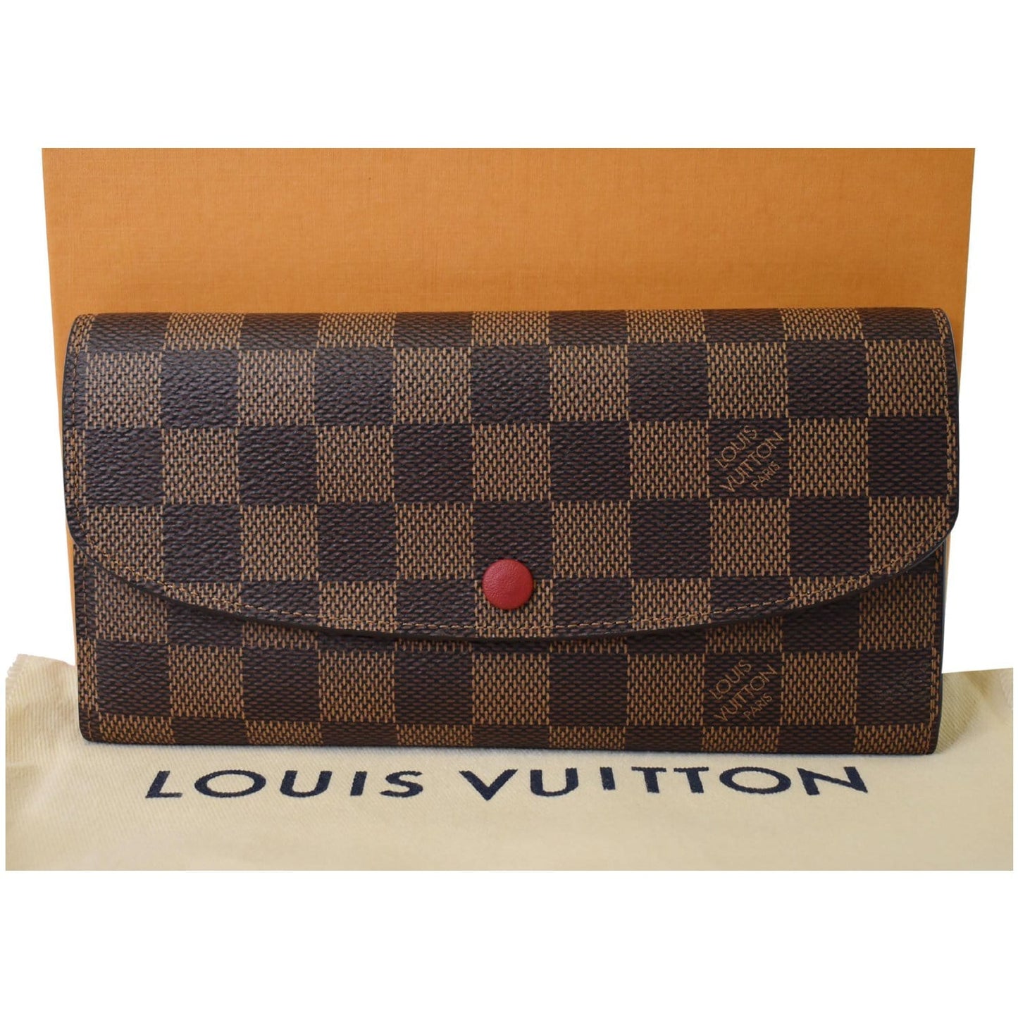 LOUIS VUITTON Damier Ebene Sarah Wallet Brown
