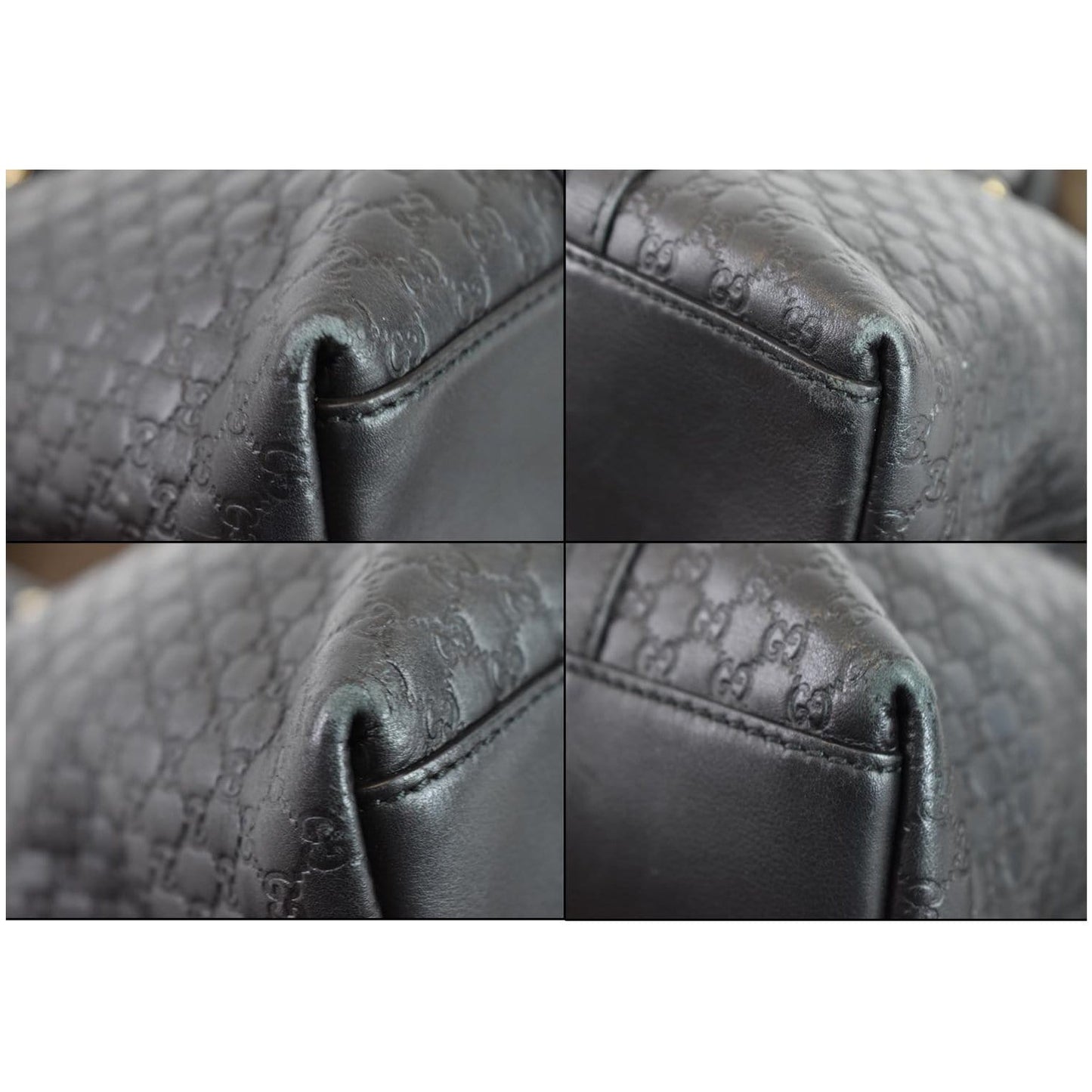 GUCCI Micro Guccissima Leather 2Way Shoulder Bag Black 449655
