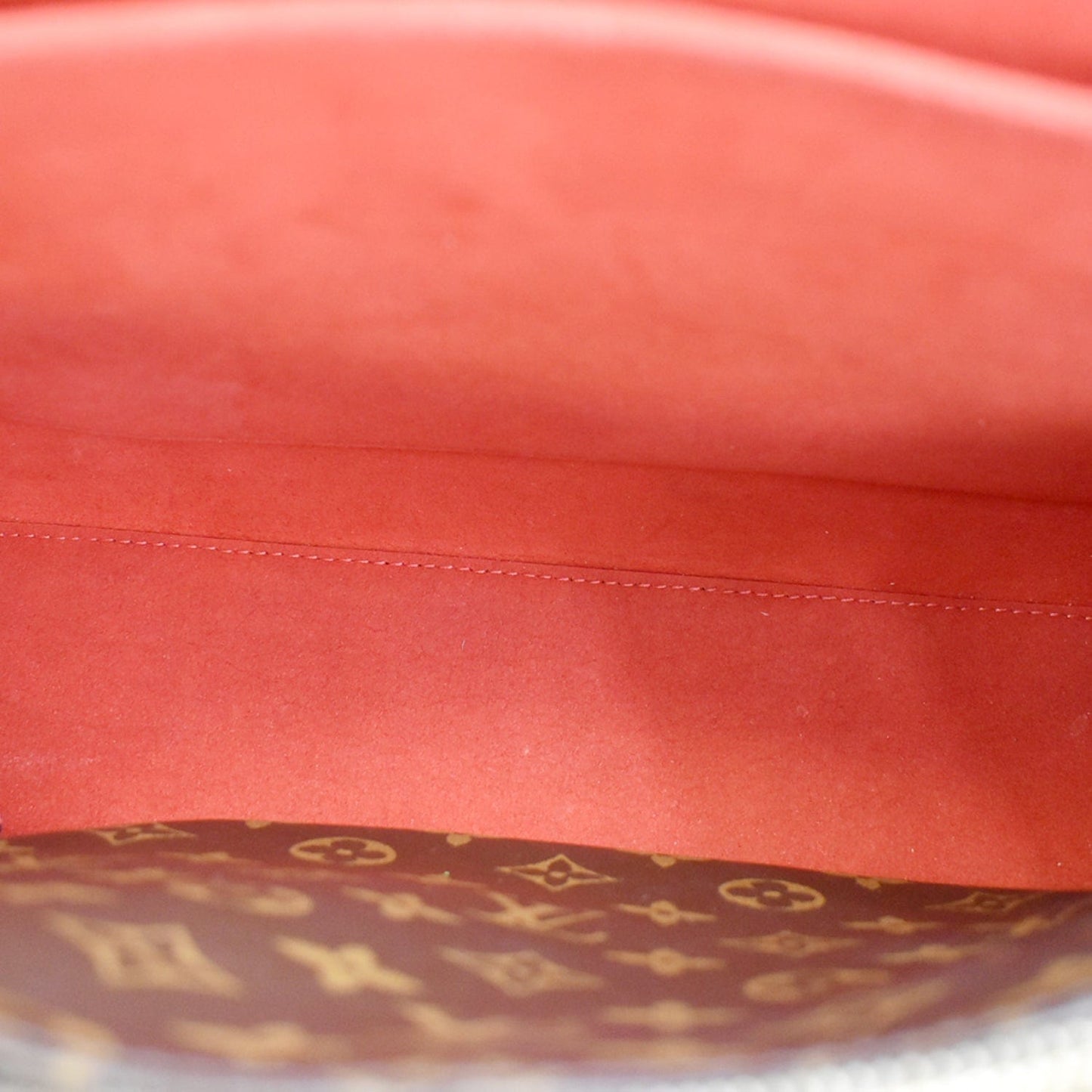 LOUIS VUITTON Flower Monogram Canvas Tote Bag Red
