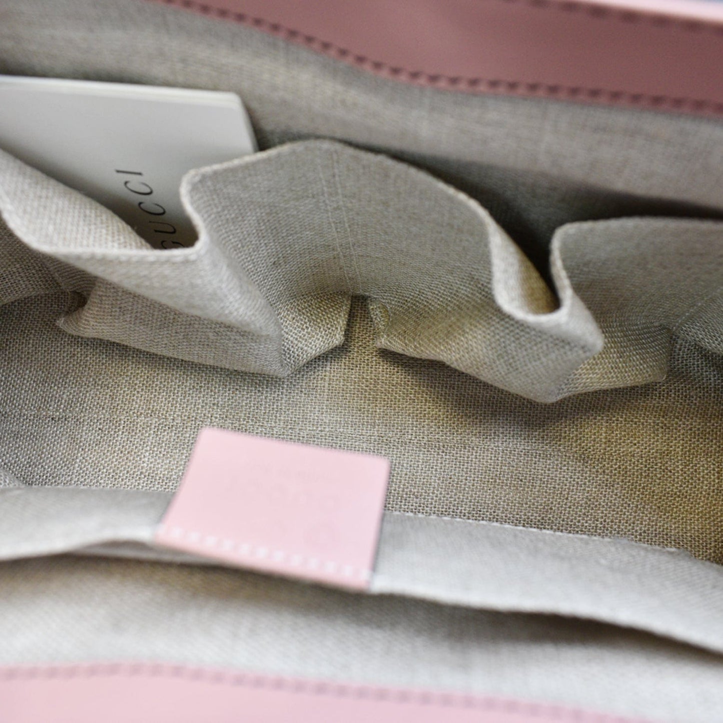 GUCCI Emily Medium GG Guccissima Leather Chain Shoulder Bag Light Pink 449635