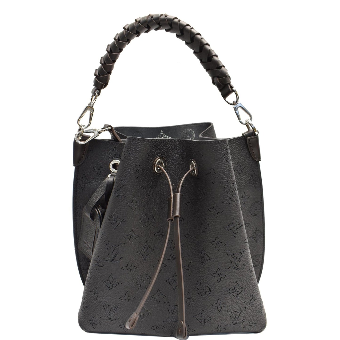 LOUIS VUITTON Muria Mahina Perforated Leather Shoulder Bag Black
