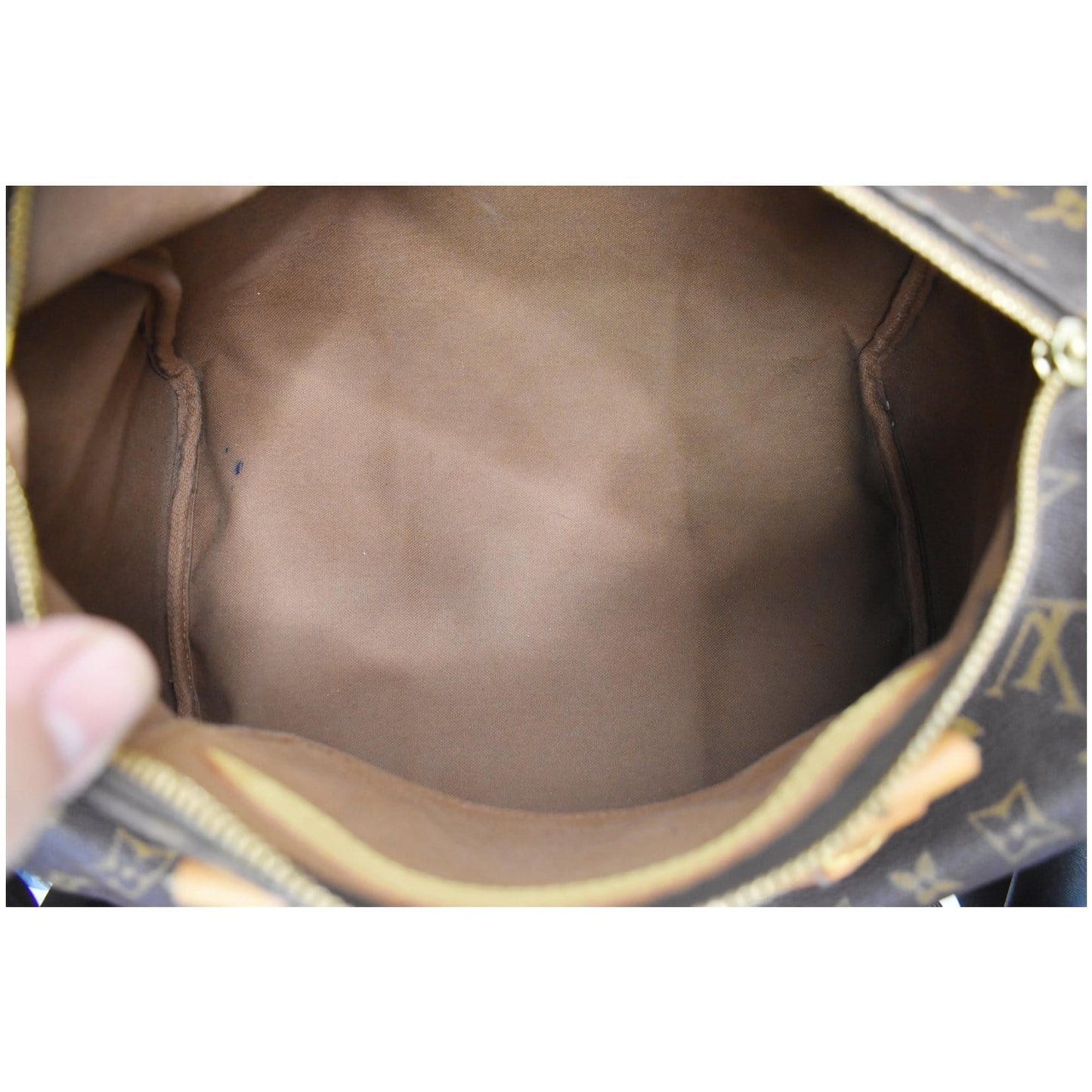 LOUIS VUITTON Speedy 30 Monogram Canvas Satchel Bag Brown