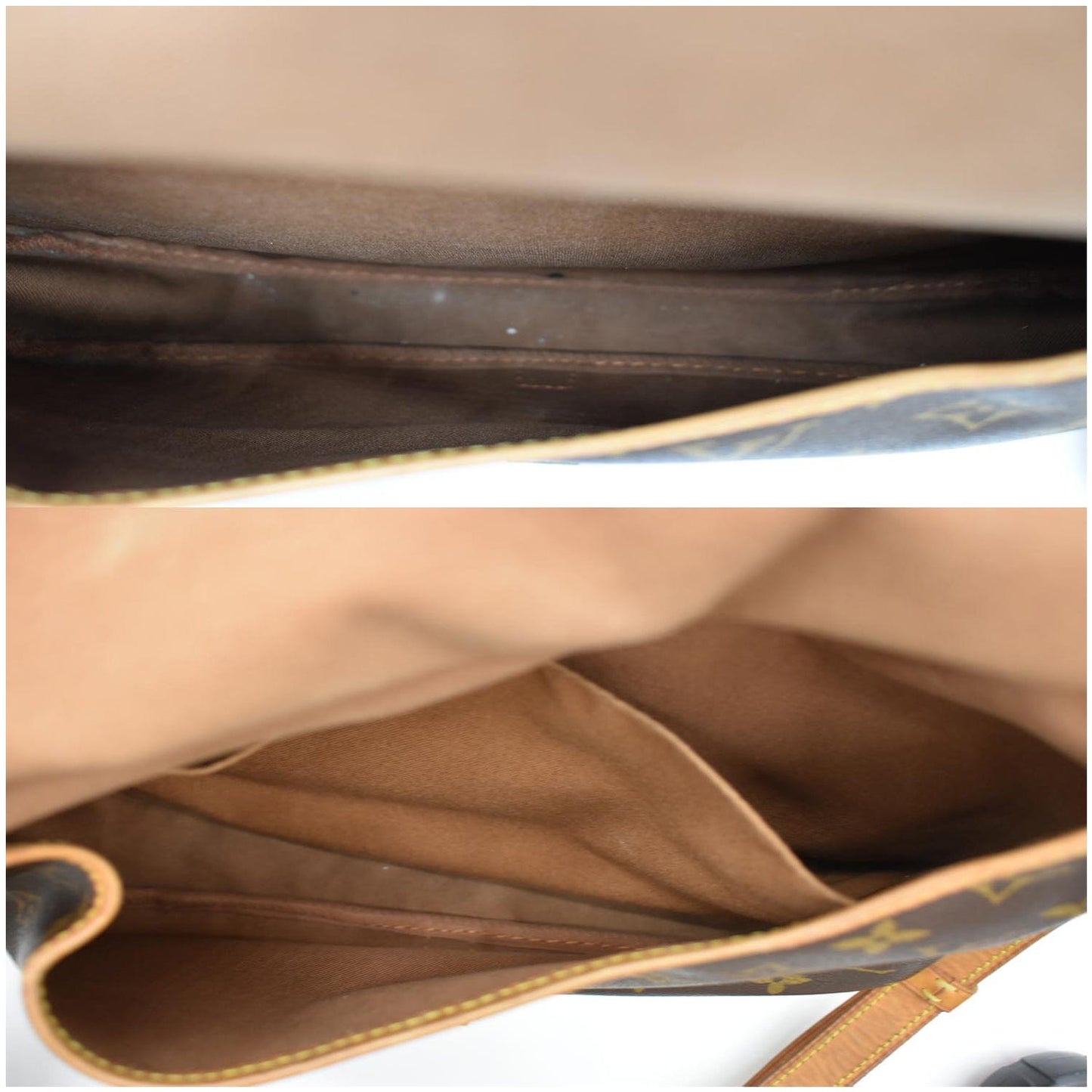 LOUIS VUITTON Saumur 30 Monogram Canvas Shoulder Bag Brown