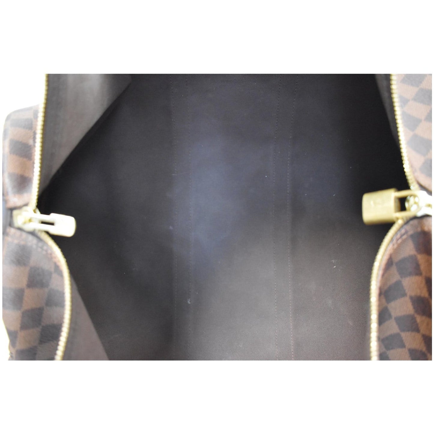 LOUIS VUITTON Keepall Bandouliere 55 Damier Ebene Travel Bag Brown