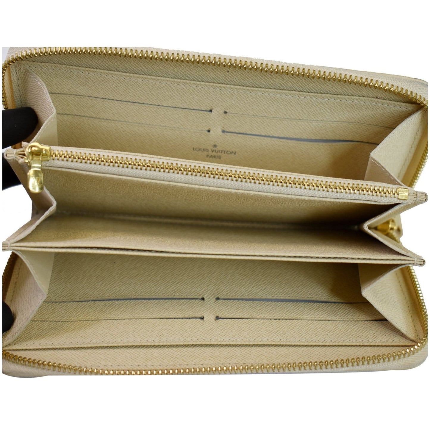 LOUIS VUITTON Damier Azur Zippy Long Wallet White